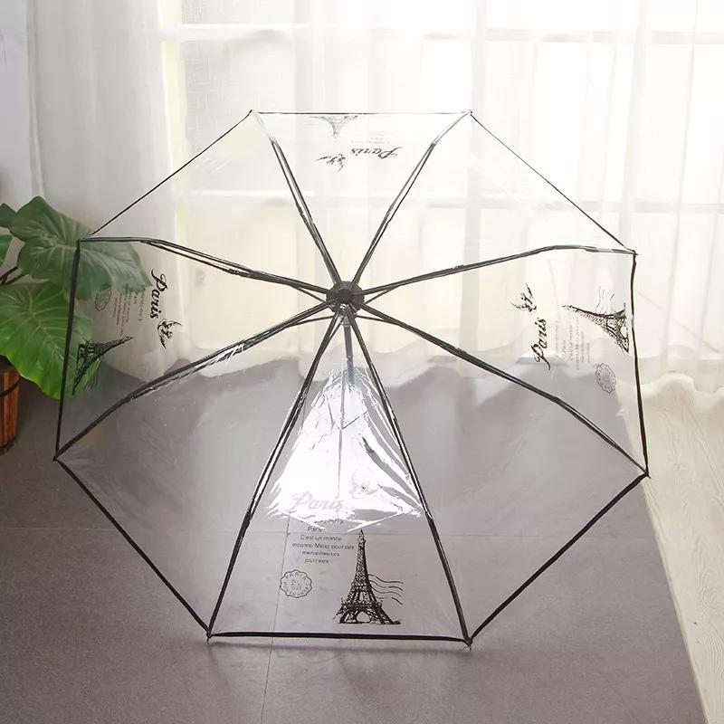 Automatic Umbrella Transparent Manual Umbrella Women's Folding Umbrellas Parasol For Rain And Sun Windproof Business