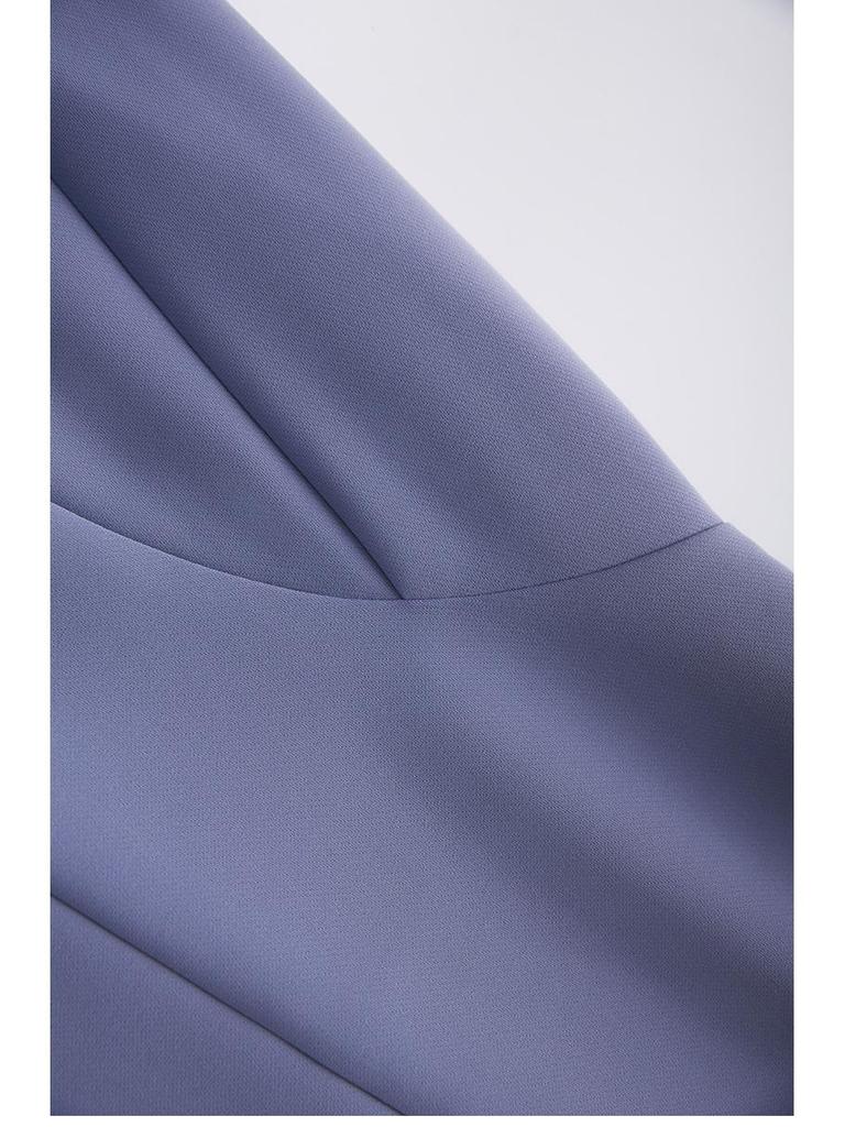 Elegant French Noblewoman Crescent Sleeve Waist-Cinched Mid-Length Dress for Women