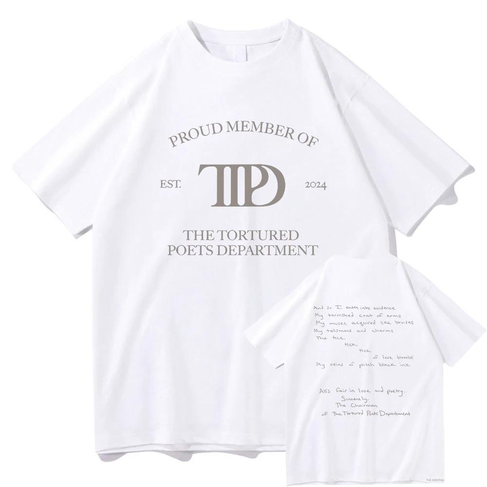 Album Tortured Poet Department T-shirt Hip Hop Fashion Rock Clothing T Shirts Leisure Harajuku Men's Vintage Streetwear TShirt