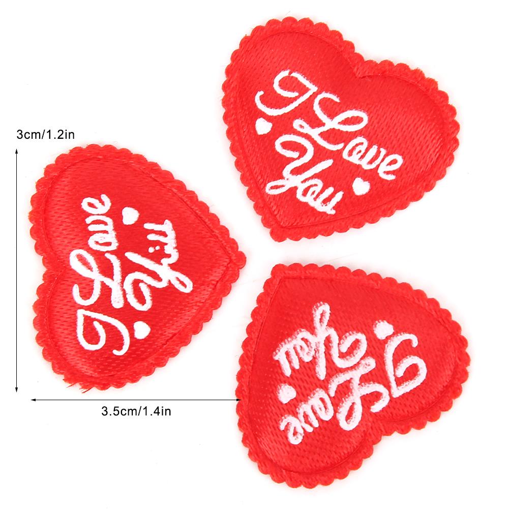 100 Stück Beutel Polyester Schwamm Herzform Deko Valentinstag Hochzeitsfeier Dekoration Ornament(rot )