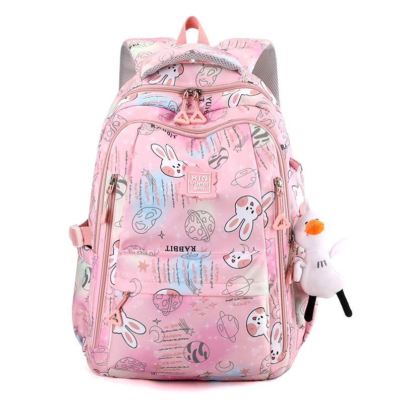 

Fashion new primary school schoolbag children girls 6th grade sweet cute lightweight casual junior high school backpack рожевий