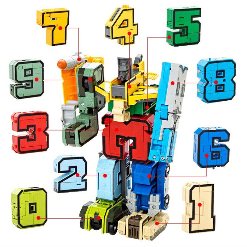 Popular Transformation Toy Assembly Educational Building Block Action Puppet Digital Robot Develop Brain Gift Children Toys