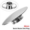 1Pcs Push Button Waste Sink Plug Silver Alloy Drain Stopper 66mm Click Clack Basin PopUp Cap Replacement Part for Bathroom Sink