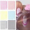 French Gradient Nail Art Stickers Multi-colors Self-Adhesive Decals Design Nail Tips Guides DIY Nail Decoration Stencil Tools