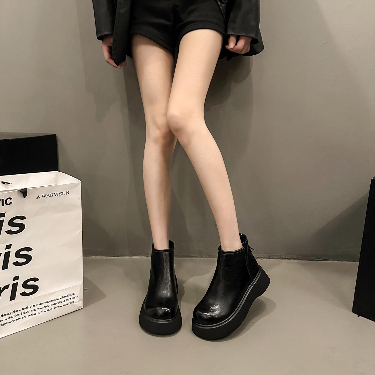 

Martin boots women s boots 2025 new British style winter velvet shoes black Chelsea short boots thermal cotton shoes 40 чёрный