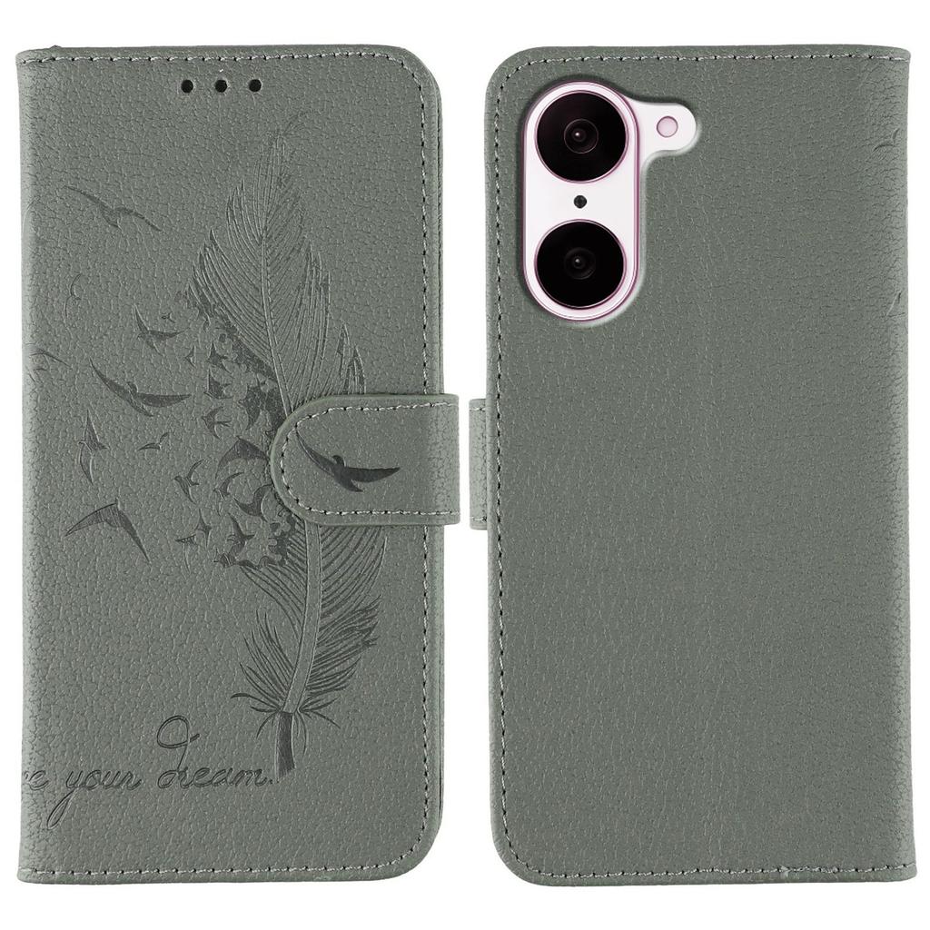 Pro OnePlus Nord CE5 5G/Ace 5 Racing 5G Pouzdro Vzor Peří PU Kůže Peněženka Kryt na Telefon