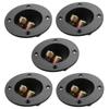 5pcs DIY Home Car Stereo 2-Way Speaker Box Terminal Binding Post Round Spring Cup Connectors Subwoofer Plugs (Black)