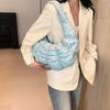 Quilted Padded Crossbody Bag for Women Ruched Shoulder Cloud Bag PU Leather Half Moon Hobo Bag Bubbles Handbag Purses AVE