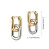 Minimalist Stainless Steel Fashion Gold Color U Shape Trendy Geometric Square Hoop Designer Earrings for Women Party Jewelry