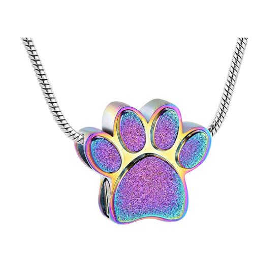Yousheng Pet Urn Necklace for Ash Paw Print Cremation Keepsake Mini Urn Pendant Memorial Ash Jewelry for Cat Dog Ash Hair Nails