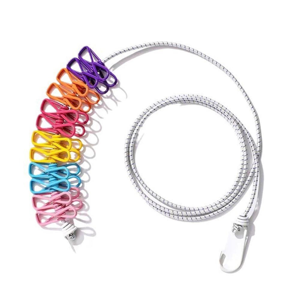 Retractable Portable Clothesline For Travel, Clothing Line With 12 Clothes Clips, Indoor Laundry Drying Line, Outdoor Camping