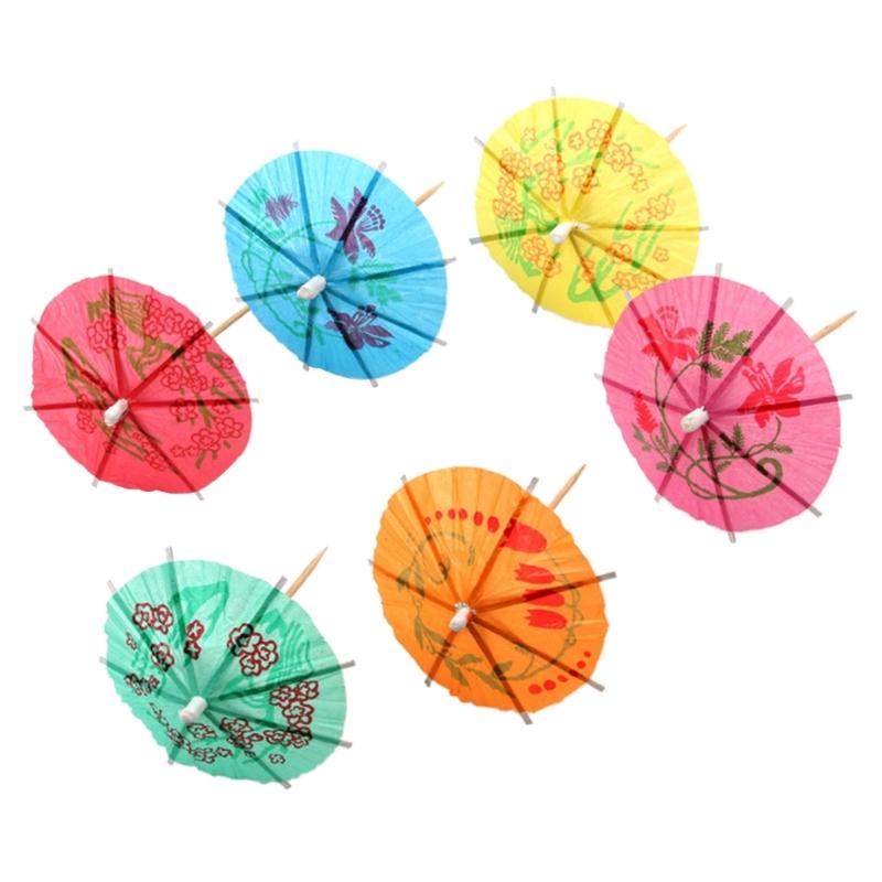 

Cocktail Decorative Garnishes Umbrellas Dessert Cake Bamboos Stick Summer Party Beach Theme Decors Wedding Supplies 100x 1