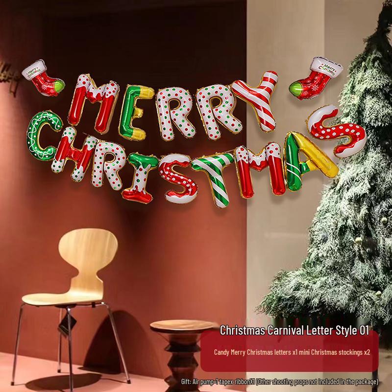 Christmas Party Balloon Decoration Set: Festive Backdrop & Kindergarten Team Building Atmosphere Decor