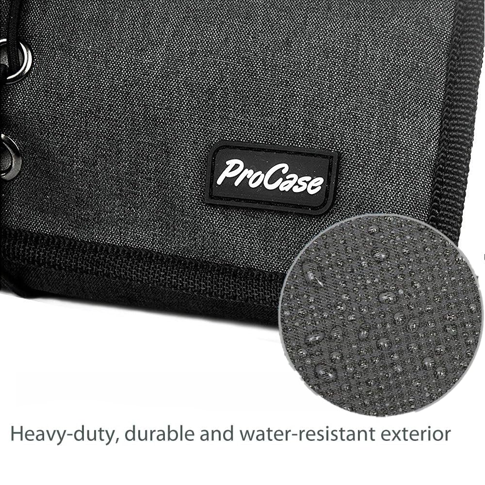 ProCase Travel Pouch PC Peripherals Organizer for Organizing PC and HDDs Black - Bag, Roll-up Type, Peripherals, Cables, Chargers, -