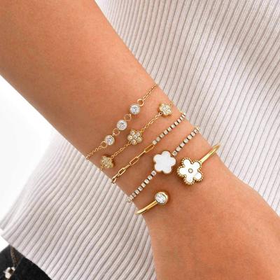 Fashion Zircon Stainless Steel Gold Bracelet Bracelet Ladies Jewelry