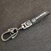 High-quality Metal Leather Car Emblem Keychain Key Ring For Honda Mugen Jazz Insight Freed Fit CRV Civic Accord City Accessories DE6