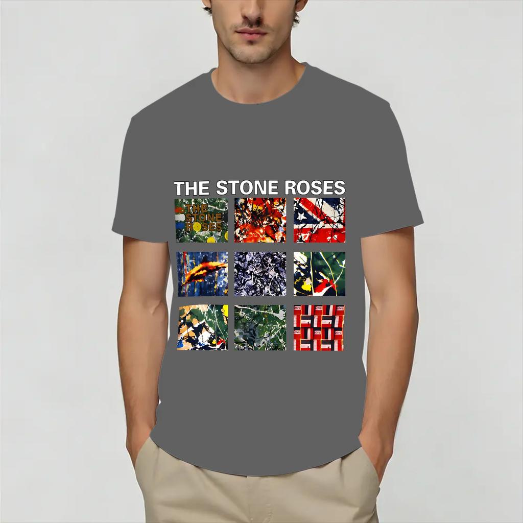 The Stone Roses T-Shirt Sommer Baumwoll-T-Shirts Für Unisexs Beliebtes Design T-Shirt Kurzarm Y2k Lässiges Oberteil T-Shirts