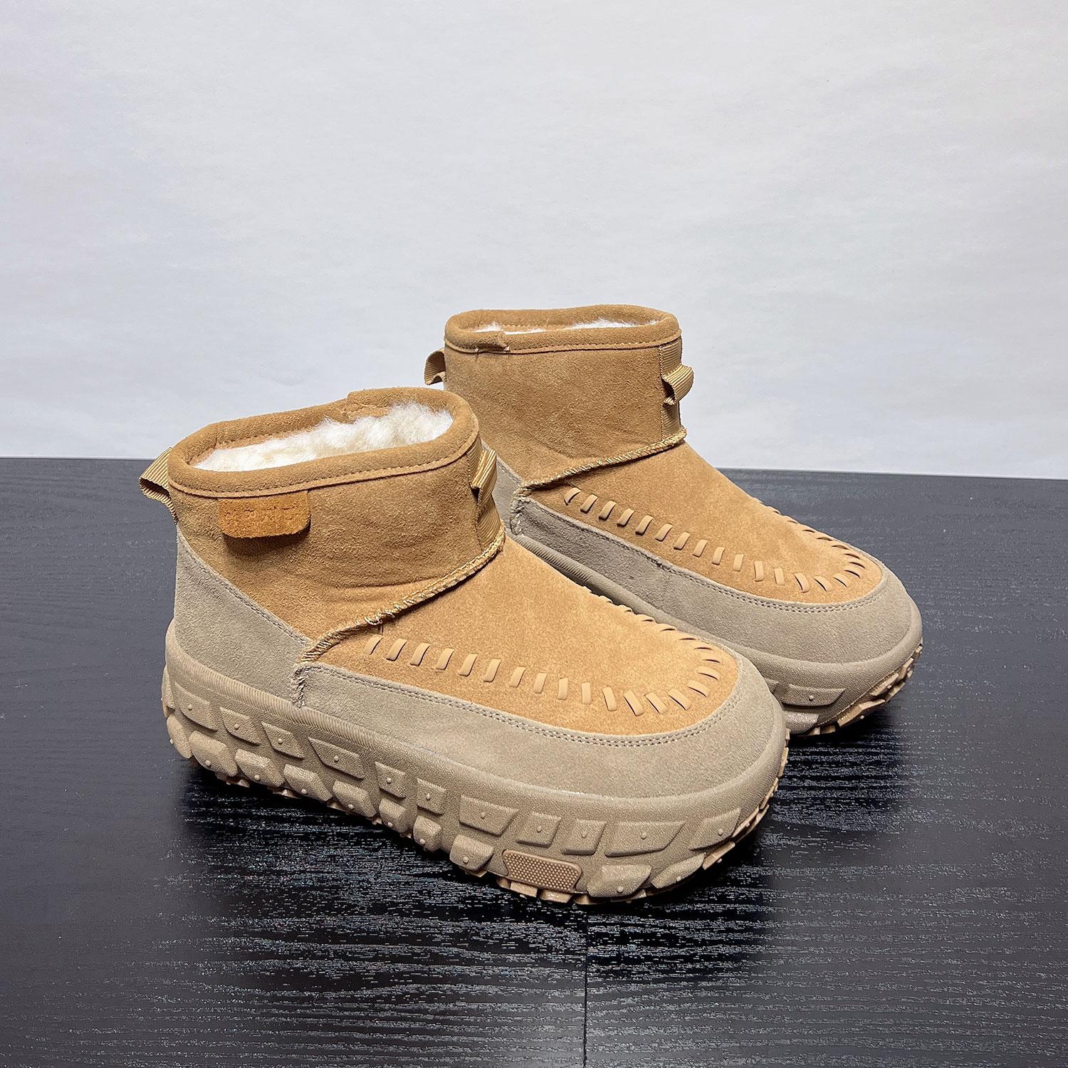 

Модные кожаные зимние сапоги женские зимние утепленные короткие сапоги новая универсальная платформа короткие хлопковые туфли 40