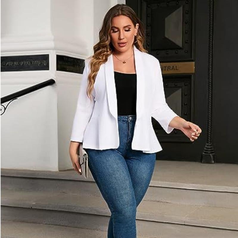 Nadměrná velikost tenký volný 3XL 4XL 5XL Kabát Ženy Móda Běžné Podnikání Kostým Cardigan Košile Větrovka Dámská bunda Outwear Kabát XL-5XL