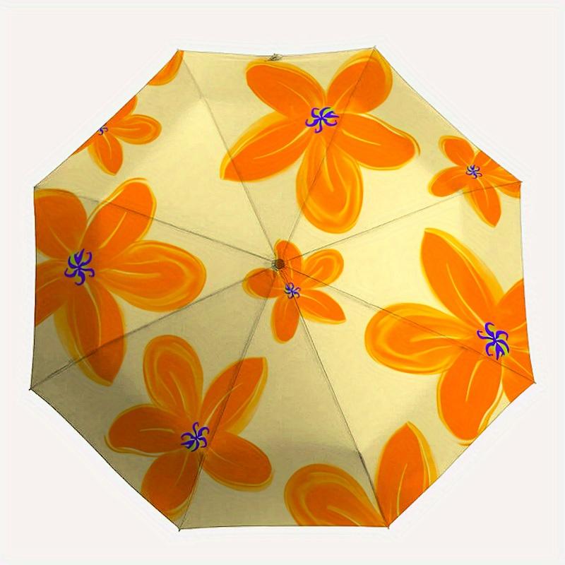 

1pc Flower Pattern Automatic Umbrella - 8-Rib Foldable Design, Outdoor Adventures, and Family Celebrations yy250829106