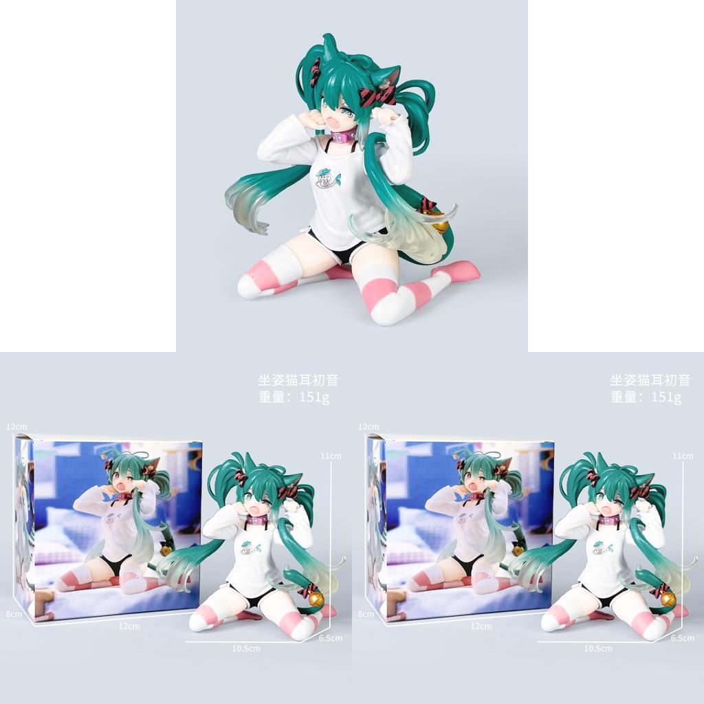 Hatsune Miku 21cm Pvc Model With Assembled Sitting Pose For Anime Enthusiasts And Collectors