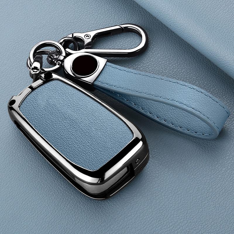 Zinc Alloy Leather Car Key Case For Hyundai Elantra Accent I20 I30 Ix20 Ix35 Car Flap Key Case Elantra Accent Car Key Case