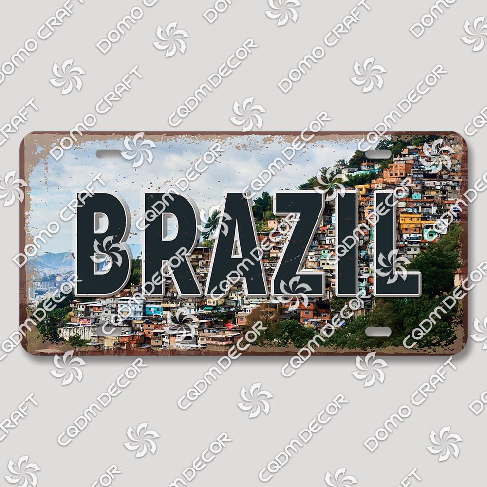 Retro National City Plaques Metal Plate Chile Brazil Mexico Metal Tin Signs Garage Car Club Living Room Home Wall Decor
