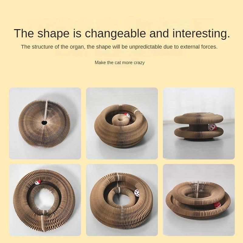 Magic Organ Cat Toy Cats Scratcher Scratch Board Round Corrugated Scratching Post Toys for Cats Grinding Claw Cat Accessories