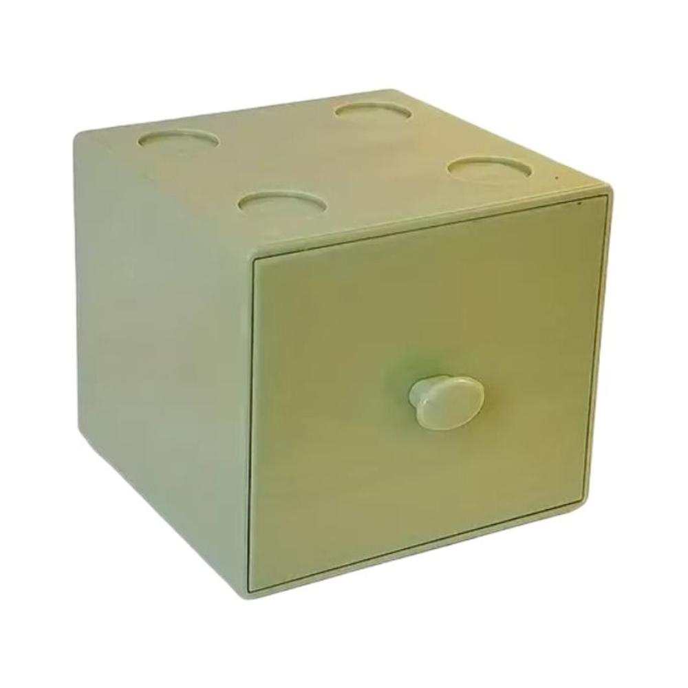 

Drawer Style Building Block Pencil Box Candy Color Cosmetics Jewelry Case Student зелений