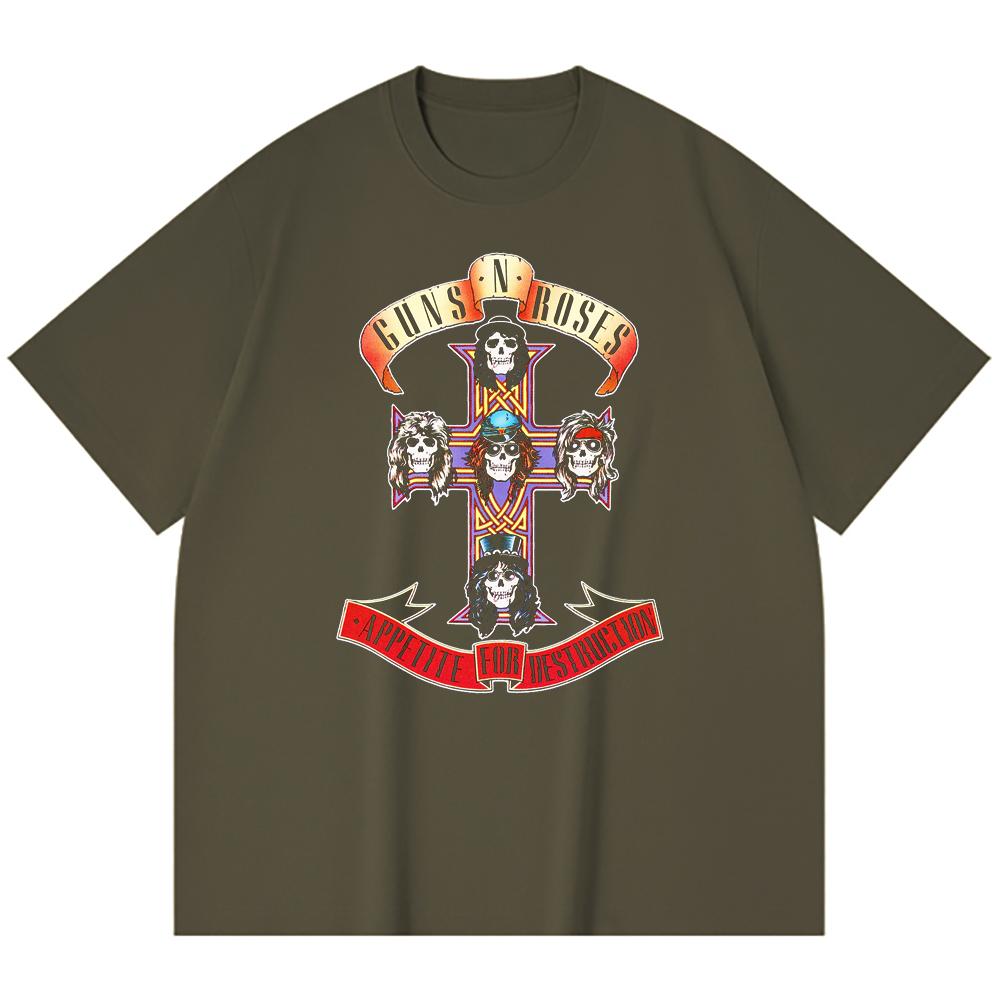 T-shirt Heavy Metal 100% Cotone 230 Gsm Stampa Band Rock Musica Popolare Unisex T-shirt Pesante in Cotone