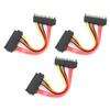 3PCS SATA 29P Female To SATA 22P Male Plastic Hard Disk Data Cable for Home Mobile Using