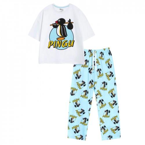 Pingu Womens/Ladies Character Short-Sleeved Long Pyjama Set
