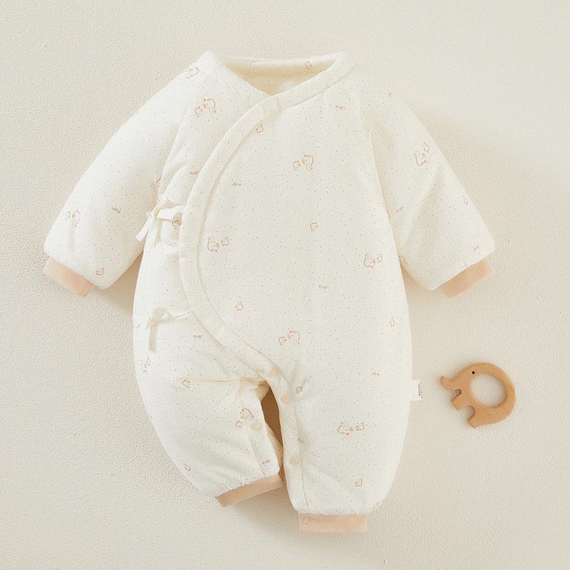 Baby Boy Girl Winter Thick Cotton Hanbok With Slipon Closure For Newborns