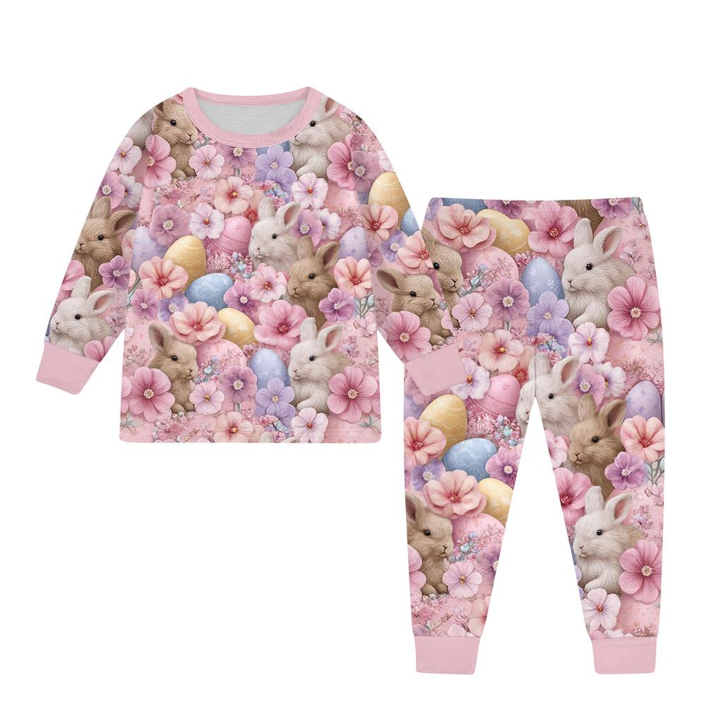 Children's Set - Printed Cartoon Two-Piece Outfit Set For Boys And Girls
