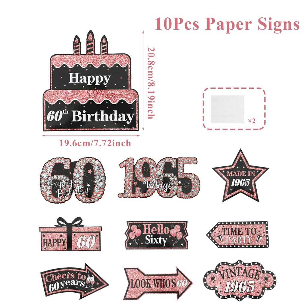 Black Gold Birthday Decor Rose Gold Birthday Party Sign Party Decorations Happy 18th 30th 50th Birthday Party Decorations Signs