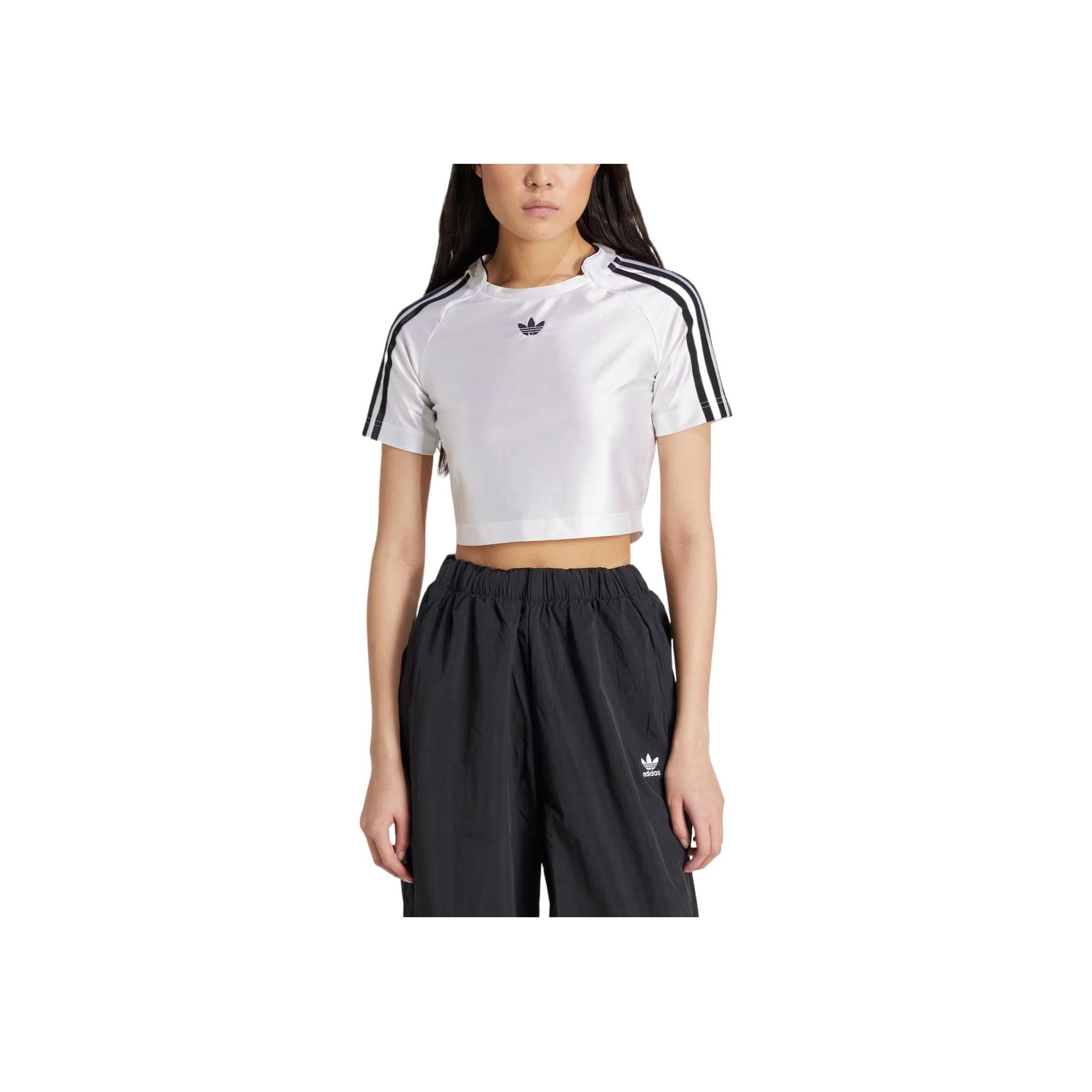 

adidas Teamgeist Women s White Slim Fit Crew Neck Short Sleeve T-Shirt JD0269 S