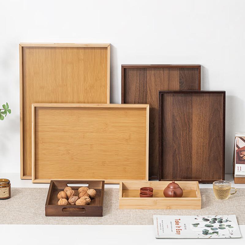Zhaoran Bamboo Wood Rectangular Display & Tea Tray