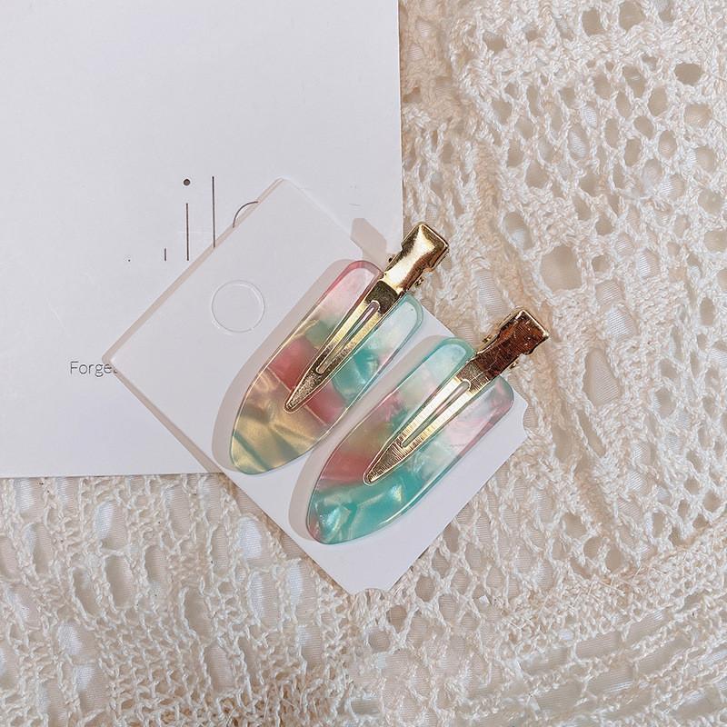 2/3/4 Pcs Simple Sakura Pink Seamless Hair Clip Women Acetate Sheet No Bend Bangs Clip Duckbill Clip Hairpins Hair Styling Tool