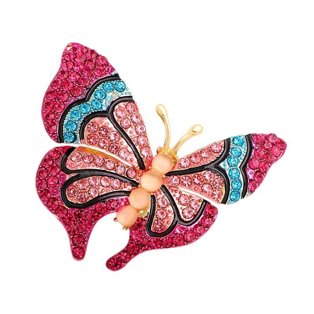 Stylish Butterfly Jewelry Pin For Girls And Women Lightweight Alloy Rhinestones Decoration Brooch Clothing Accessories