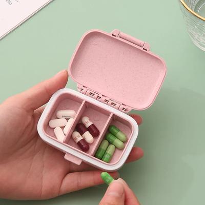 Mini přenosné pouzdro s organizérem na pilulky 3 mřížky krabička na pilulky Nádobka na tablety Úložná nádobka na léky Týdenní krabička na léky Krabička na pilulky Pouzdro na pilulky Výdej léků
