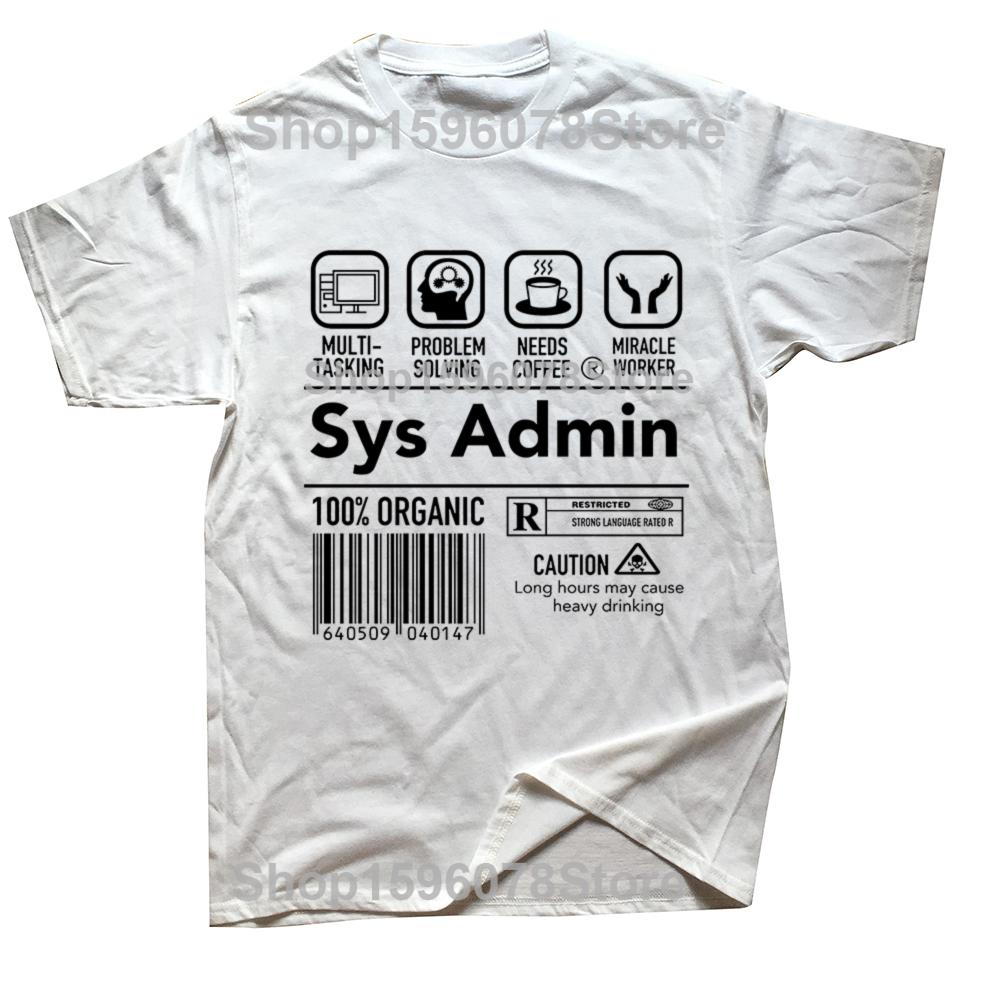 Мужская Женская Футболка Системный Администратор Компьютерных Систем Sys Admin SysAdmin Хлопковая Одежда Новинка Классическая Футболка S