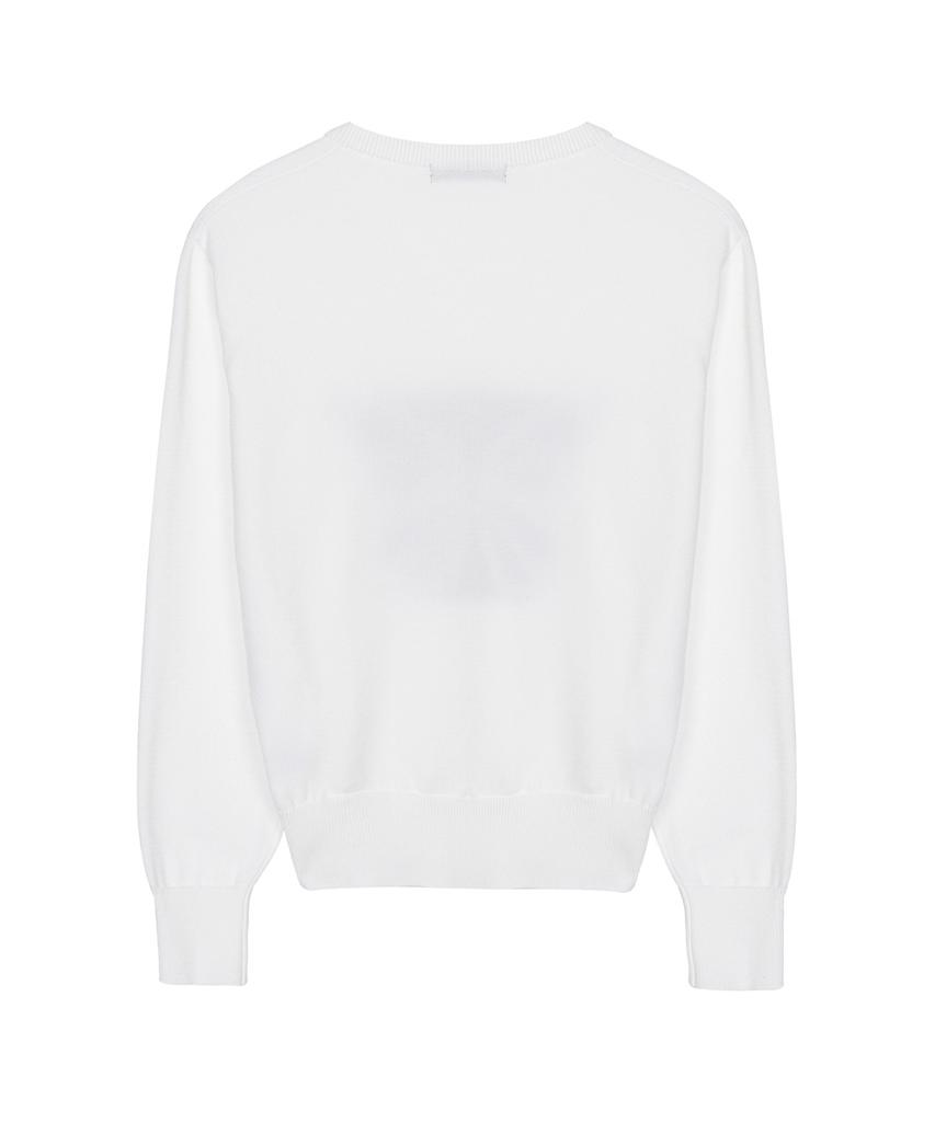 Nigaennikol Butterfly V Neck Jacquard Knit_Ivory