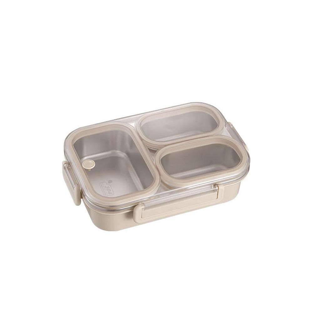 Sealed Stainless Steel Lunch Box Rectangle Rectangle Lunch Box 2/3 Gird Food Storage Box  Outdoor