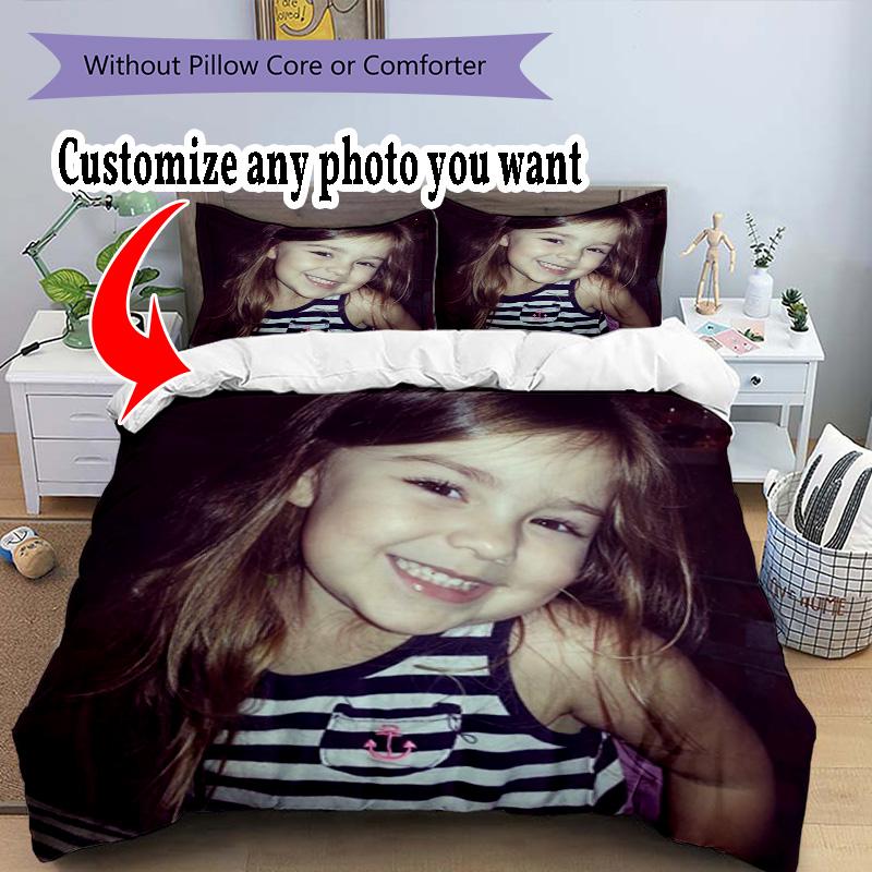 Customize Picture Customize Your Photo Bedding Set Breathable Duvet Cover with Pillowcases Home Decoration Birthday Gift