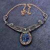 Sodalite Gemstone Handmade Copper Wire Wrap Jewelry Necklace 18" ET-4948