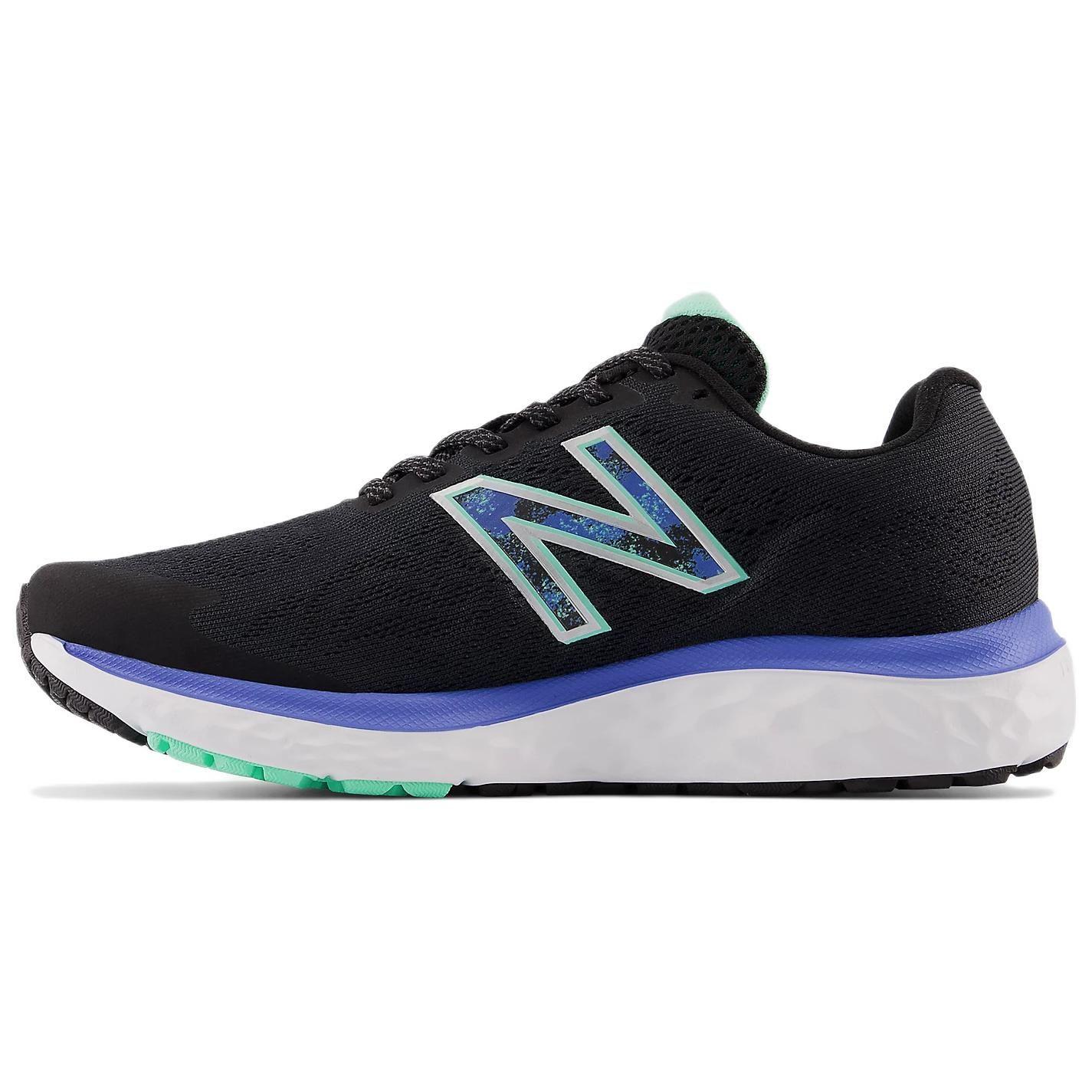 New Balance Women Fresh Foam 680v7 Retro Fabric Leather Low Top Running Sneakers Black Blue W680BR7 36