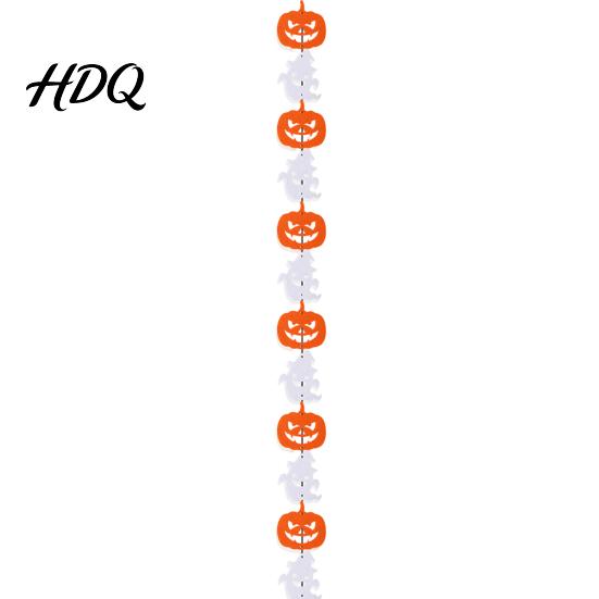 Felt Halloween Bunting Party Hanging Garland Creepy Pumpkin Ghost Skull Witch Hat Festival Celebration Decor Streamer Horror Banner Backdrop