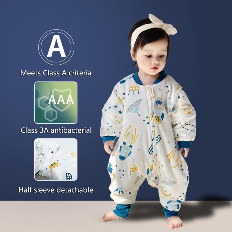 Baby Split Legged Sleepsack Removable Sleeves Designed Sleep Sacks Breathable Children's Sleeping Bag Anti-kick Quilt