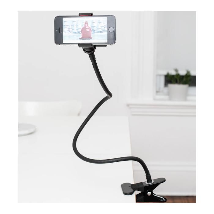 Porte Téléphone - NINTENDO - Flexible - Métal Noir - Support Extra Fort - Adaptable 10 cm