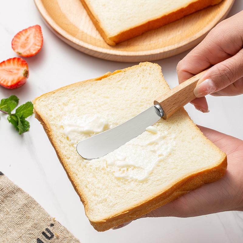 Botermesjes Roestvrij Staal Sandwich Smeerlepels Met Houten Handvat, Boter Roomkaas Jam Schrapers